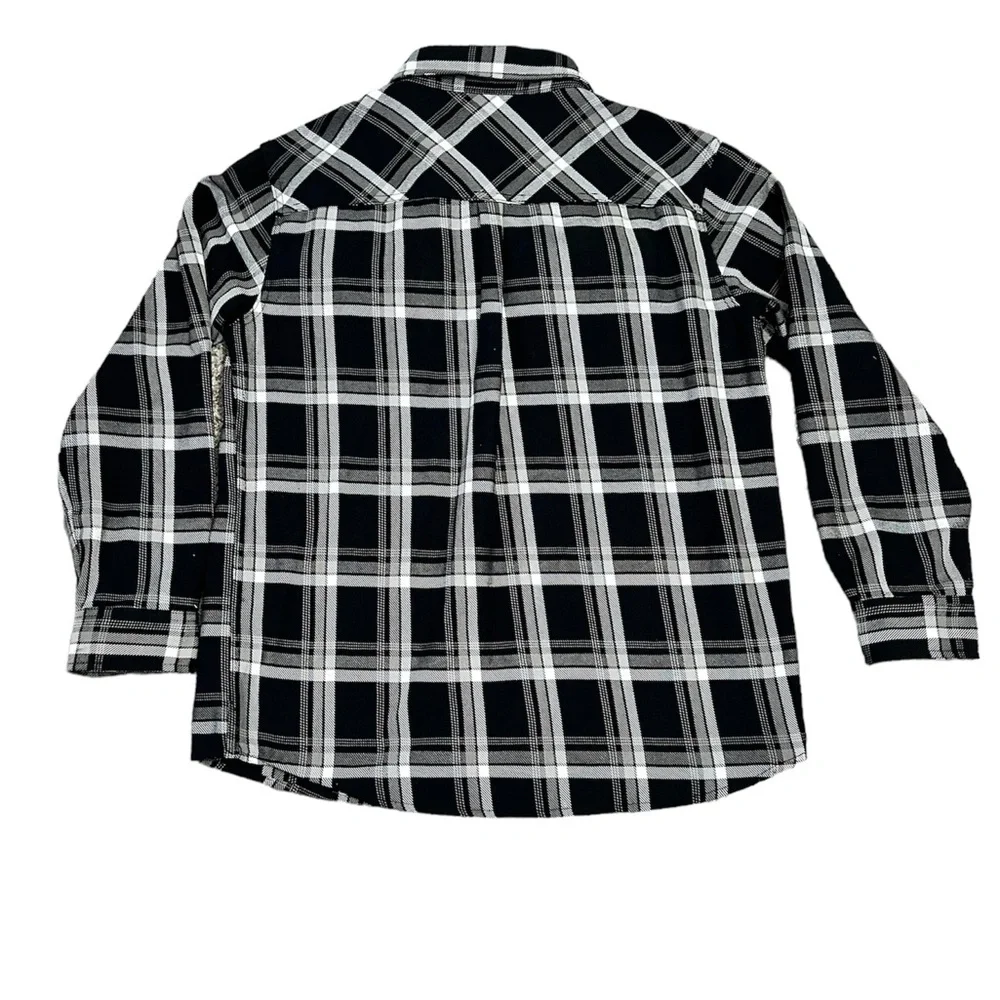 PARKSIDE MEN’S snap down THICK “work” shirt/jacket black/white size XL